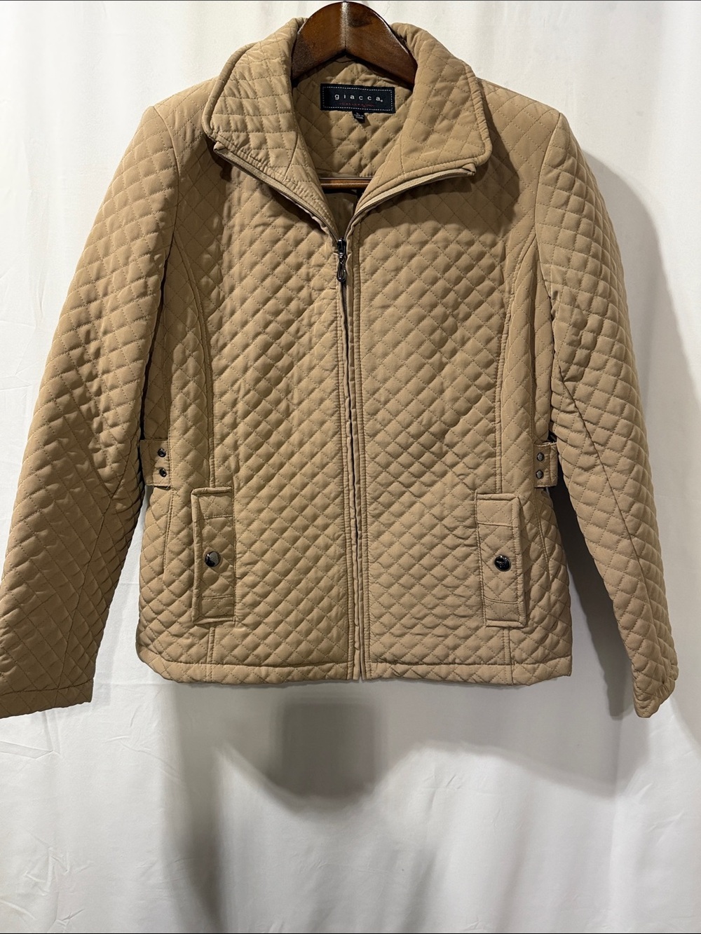 giacca Quilted Tan Puffer Jacket
